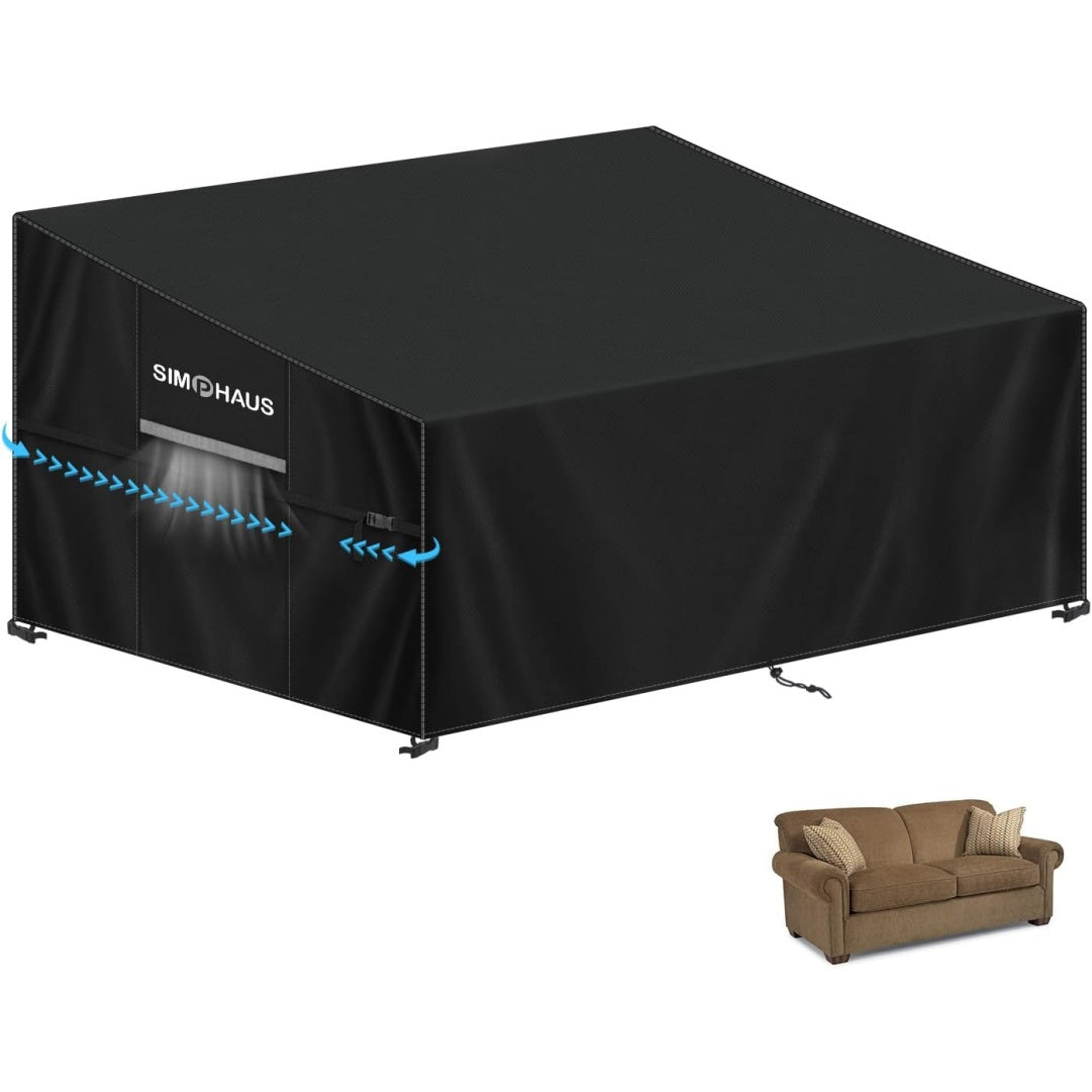 Waterproof Oxford Fabric Protective Cover for Two-Seater Outdoor Sofa with UV Protection