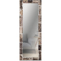 Long Wall Mirror with Decorative Wood Effect Frame 44 x 127 cm