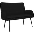Divano Moderno a 2 Posti con Braccioli in Tessuto Nero 115 x 61 x 87 cm