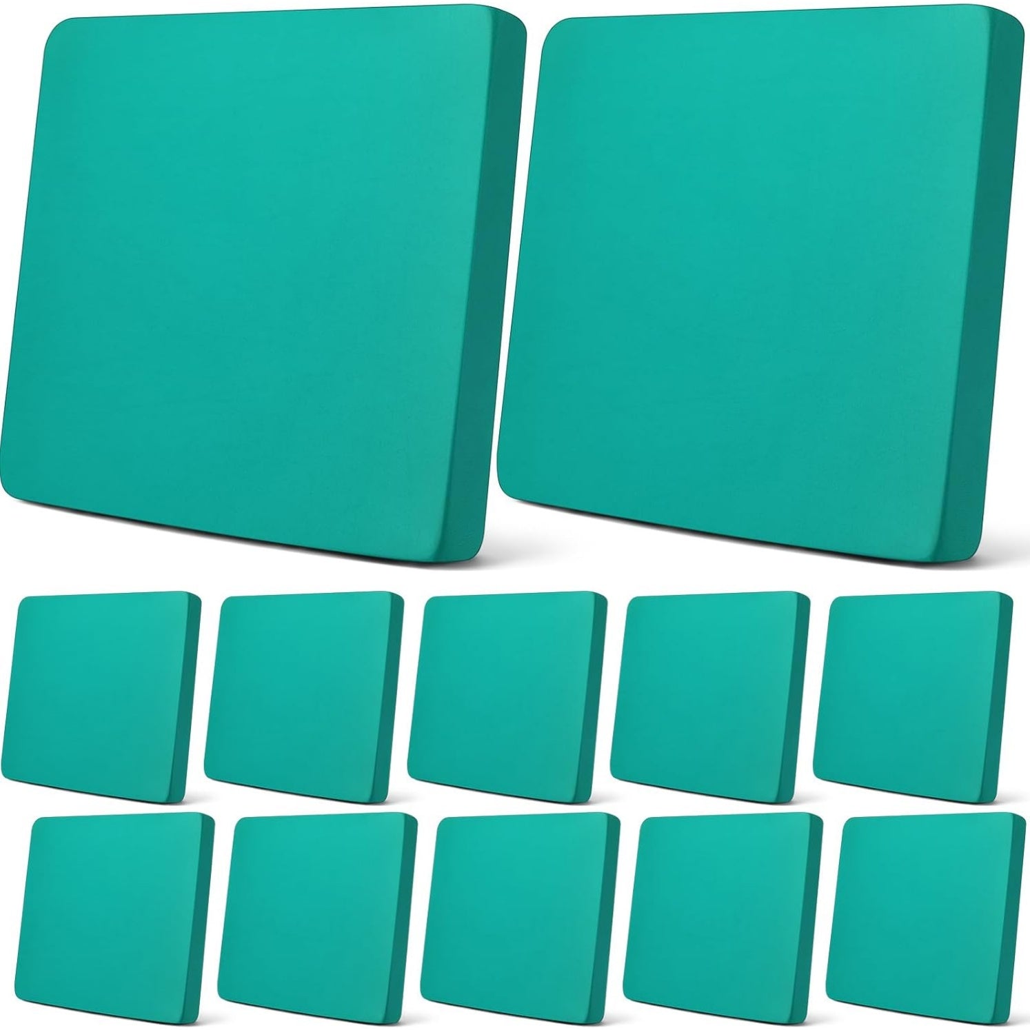 Set of 12 Elastic Waterproof Outdoor Cushion Covers Peacock Blue