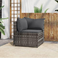 Compact Polyrattan Corner Sofa with Cushions for Terrace Garden Balcony and Living Room