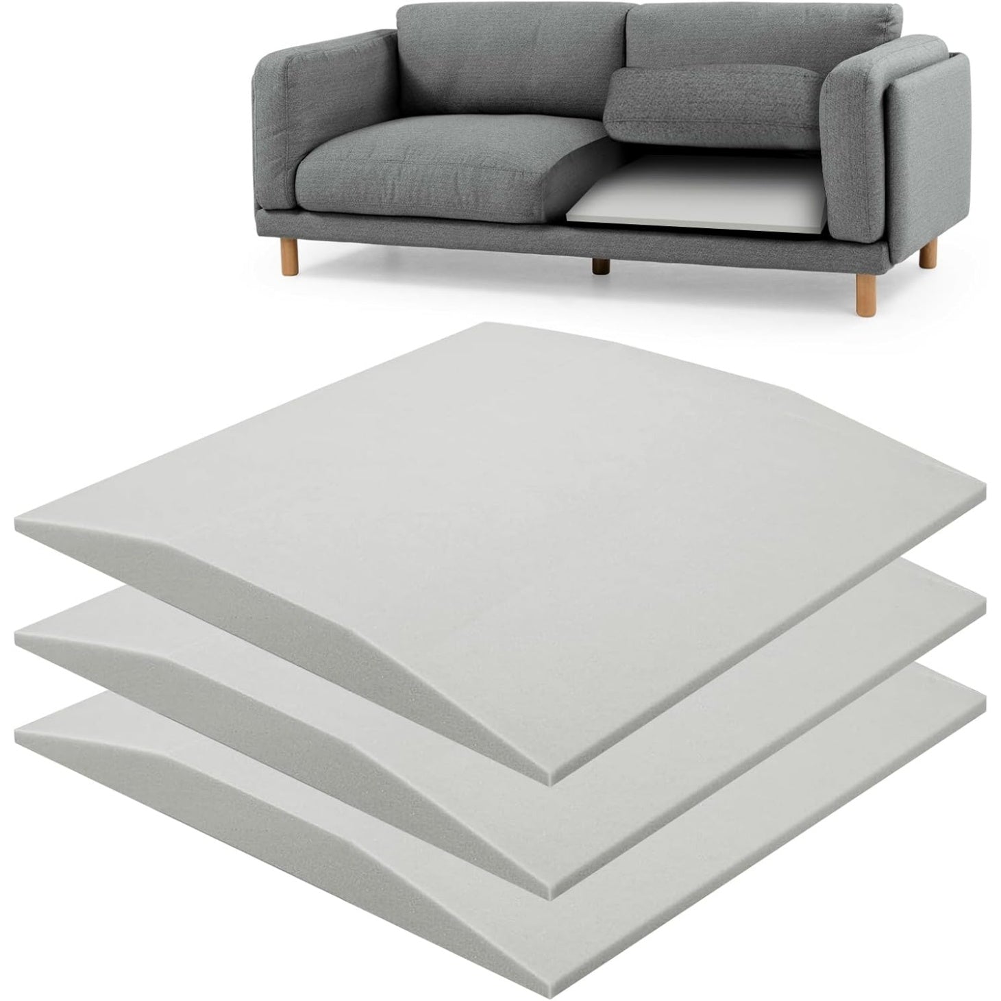 High-density foam sheet for sofa cushions 50 x 50 x 5 cm