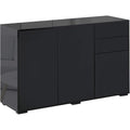 Multi-purpose Cabinet with 2 Drawers and 2 Doors Black