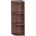 Scaffale angolare da parete a 3 livelli in legno marrone