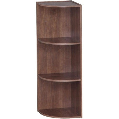 Scaffale angolare da parete a 3 livelli in legno marrone