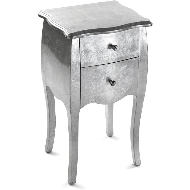 Nightstand with 2 Drawers Side Table Silver 71 x 35 x 40 cm