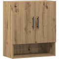 Wall Mounted Overhead Cabinet with Shelves Oak Storage Container