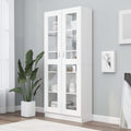 Modern White Glass Door Display Cabinet 82.5 x 30.5 x 185.5 cm